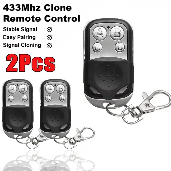 KIT 2 Controle Remoto De Portão Eletrônico Para Garagem Automática 433Mhz 4 Botões Residencial Universal
