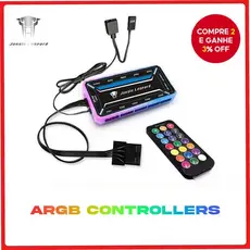 Jungle Leopard CPU Fan Cooler Controlador RGB Controle Remoto 10 Ventiladores HUB 6PIN Portas