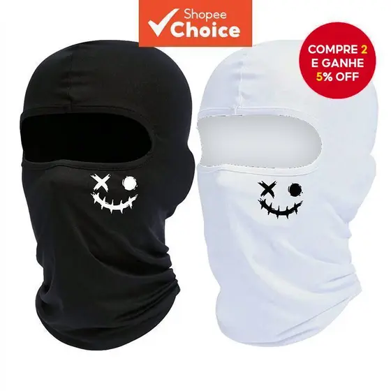 Balaclava Esportes Ao Ar Livre Equitação Sorridente Impressão Máscara Facial Velocidade Proteção Solar Malha Respirável