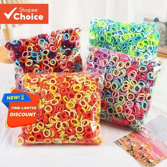Conjunto De Laços De Cabelo Coloridos Para Meninas Faixas De Rabo De Cavalo Elásticas Macias Sem Danos Acessórios