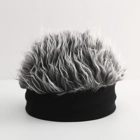 Chapéu De Peruca Retrô Coreano – Boné De Malha Hip Hop Masculino Com Design Sem Aba Integrado