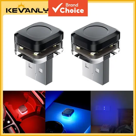 KEVANLY Mini LED USB Luz Interior Do Carro Lâmpada Ambiente De Atmosfera De Cor Única