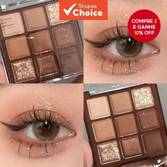 Paleta De Sombras De Chocolate De 9 Cores JADED , Tons De Terra Foscos E Brilhantes , Alto Pigmento , Escolha Acessível