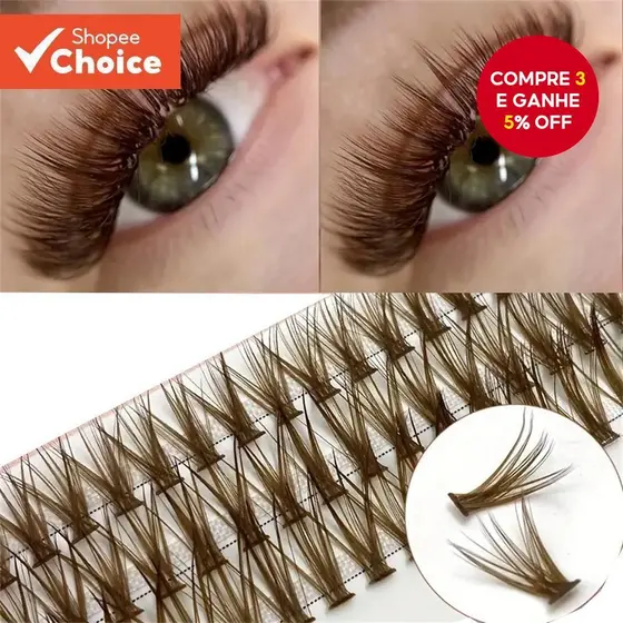 Cílios Individuais Marrons Coloridos-200 Unidades De Ventiladores Macios , Faça Você Mesmo Em Casa (40p D)