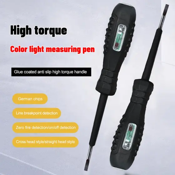 Caneta Elétrica De Medição De Luz Colorida De Alto torque , Chave De Fenda , Quebra De Fio Dedicada Para Eletricista Int