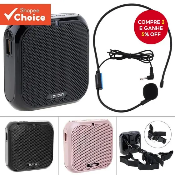 Headworn Microfone Alto-Falante Amplificador De Voz Gravador Mini Com Fio