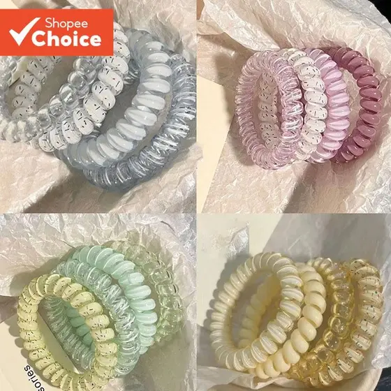 4 Unidades De Laços De Cabelo Para Fio De Telefone : Faixas De Alta Elasticidade Prontas Trança De Corda Ins Academia ,