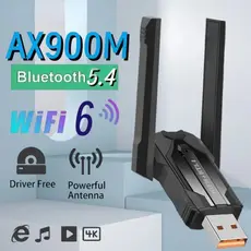 Adaptador WiFi Sem Fio AX900 USB 3.0 6 E Bluetooth 5.4 900Mbps Dual Band 2.4G/5Ghz Placa De Rede