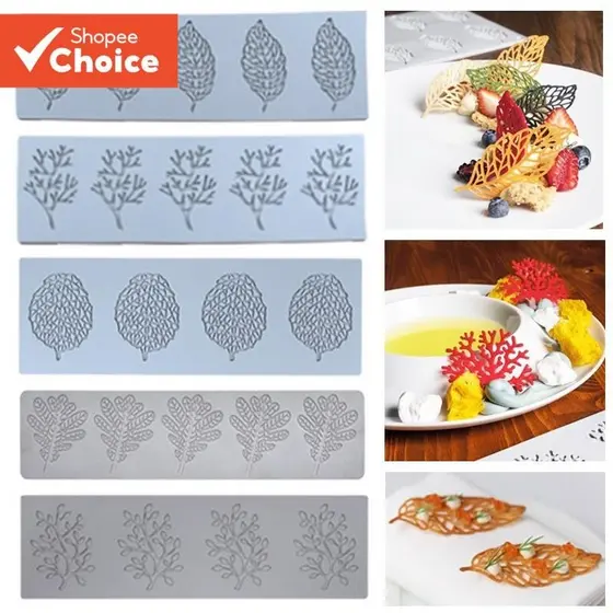 Forma de Folha de Silicone para Moldes Fondant e Decoração de Bolo e Pastelaria