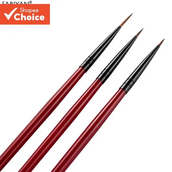3Pcs/Set Pincel De Arte De Unhas Pintura UV Desenho Fluxo De Detalhe Da Caneta De Manicure Ferramentas De 5/7/11mm