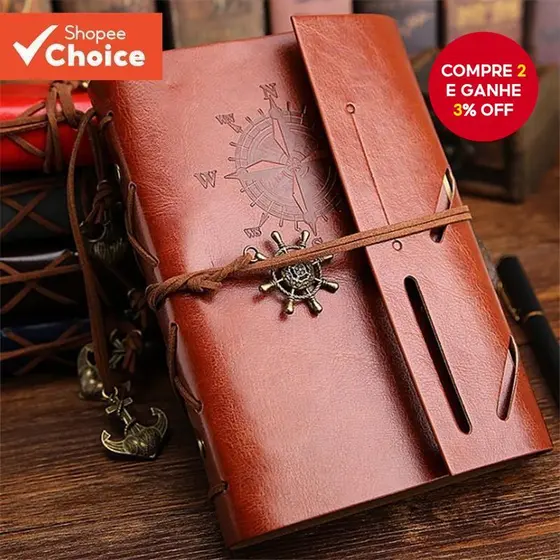 Retro Viajante Couro Diário Caderno Capa Macia Tamanho Pequeno Papel Kraft Nota Livro Substituível Interior