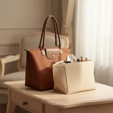 Saco organizador de feltro para bolsa Longchamp Le Pliage, forro para maquiagem, bolsa de feltro para armazenamento.