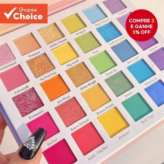 Paleta De Sombras-Cosméticos De Cor Ousada Com Brilho Robusto E Desempenho Fosco Duradouro