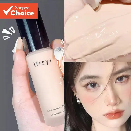 Os alunos da base líquida escondem naturalmente manchas Pó antiaderente Creme liso Sensação de luz Base cremosa transpar