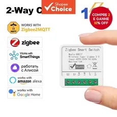 Funciona Com Zigbee 2Mqtt ZigBee3.0 Módulo De Interruptor De Luz Inteligente 16A MiNi DIY Breaker Suporta Controle Remot