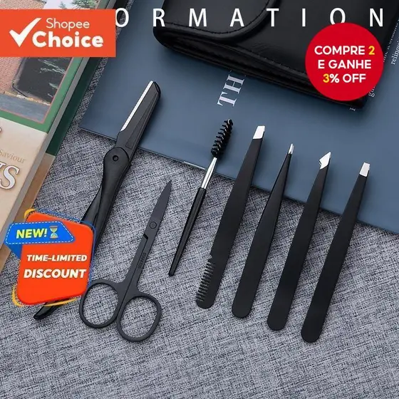 Kit De Corte De Sobrancelha Para Homens E Mulheres , Conjunto De 8 Peças De Tesouras Pinças , Com Bolsa De Armazenamento
