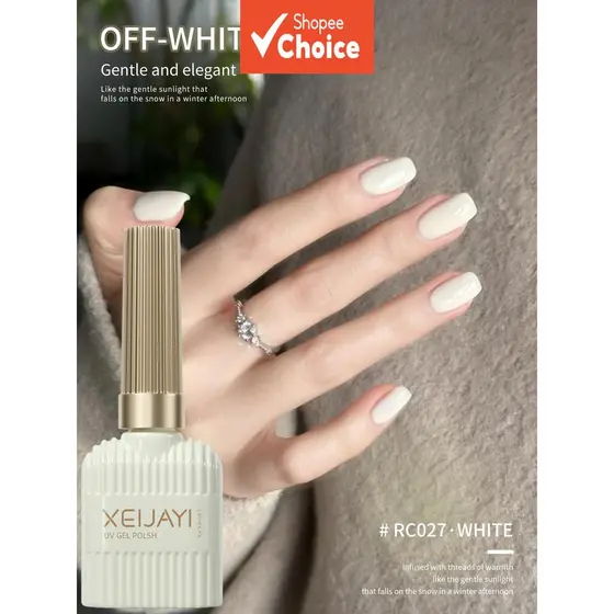 Esmalte em gel off-white para manicure, 15ml, semi-permanente, remoção por imersão, verniz UV para unhas, ideal para