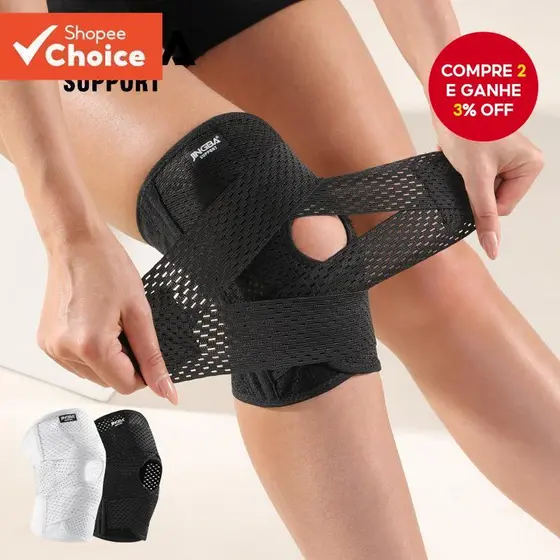 1 Pc Joelheira Suporte Respirável Articulação Menisco Patela Pular Corrida Esportes Equipamentos De Proteção