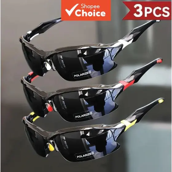 Óculos De Sol Polarizados Masculinos 3pcs Proteção Uv Para Ciclismo , Pesca , Esportes