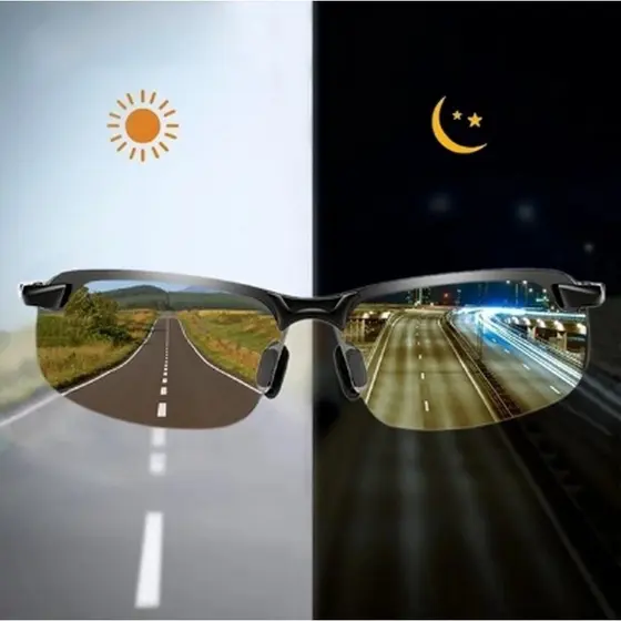 Óculos de Sol para Homens - Lentes Polarizadas para Direção Dia e Noite & Pesca