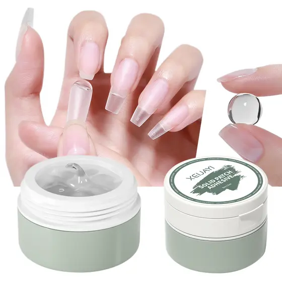 Cola em Gel Sólida Potente, Adesivo para Arte de Unhas 3D