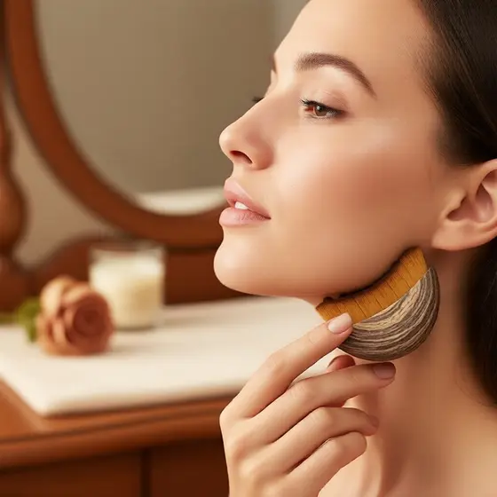Escova Facial Ergonômica de Drenagem Linfática, Massageador de Precisão para Escultura Facial