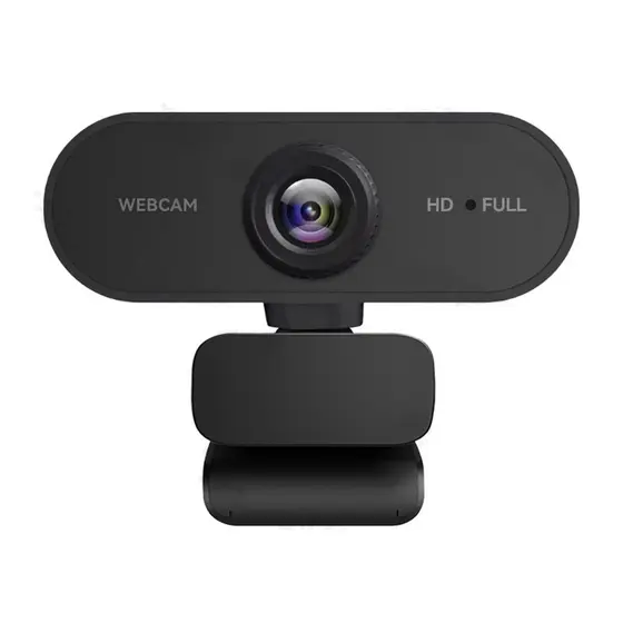Webcam De Rede Preta Câmera USB Full HD 1080p Com 360 ° Microfone Giratório Para Laptop