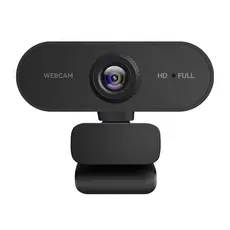 Webcam De Rede Preta Câmera USB Full HD 1080p Com 360 ° Microfone Giratório Para Laptop