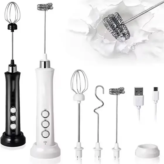Batedor De Ovos 3 Em 1 , Leite Elétrico , Fabricante De Espuma , Portátil , Alta Velocidade , Misturador De Bebidas , De