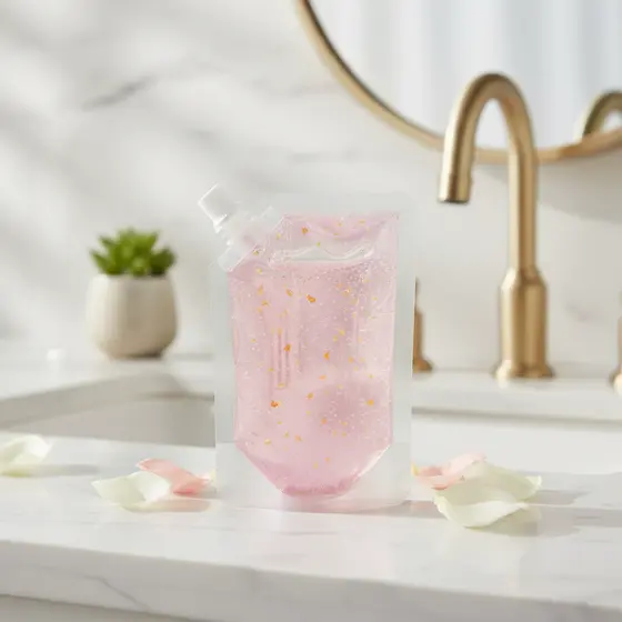 Lakerain Vegan, Base Rosa Brilho Labial DIY: Hidratante, Muda de Cor, Com Folha de Ouro