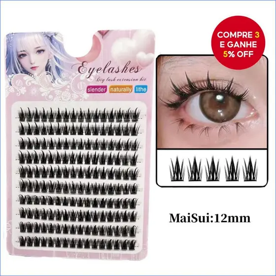 DIY Lash Cílios Estilo Quadrinhos Reutilizáveis Únicos Postiços Enrolados Em Forma De D