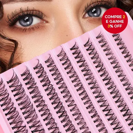 Cílios Postiços Grande Capacidade 200 Peças-Cabelo 3D Curl Comprimento Misto