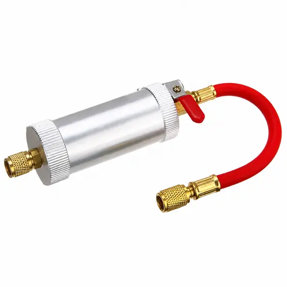 Injetor de Óleo e Corante R134A R12 R22 2OZ Bomba Manual de Giro Adaptador A/C para Carro