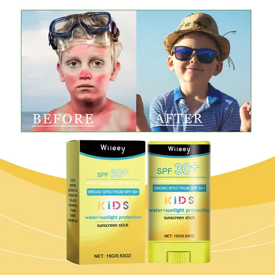 Protetor Solar em Bastão para Crianças - Protetor Solar Gel Não Oleoso, Proteção Suave, Protetor Solar Duradouro,