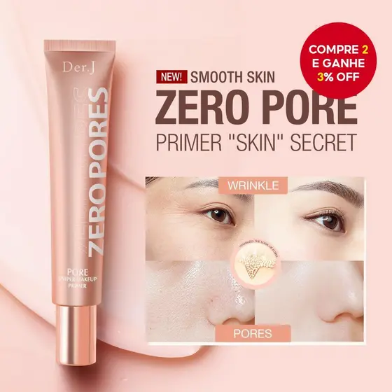 Der. J Primer Poreless Soft Focus, Creme de Base para Maquiagem, Bb Cream Hidratante e Iluminador para Tons de Pele
