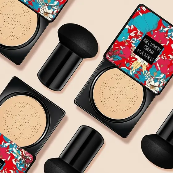 Base de Cabeça de Cogumelo, Almofada BB Cream, Base de Cobertura Total Leve e Sem Defeitos, Maquiagem com Acabamento