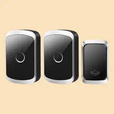 Campainha sem fio para casa, à prova d'água, campainha autogeradora, 2 receptores + 1 botão, 60 melodias e 5 volumes