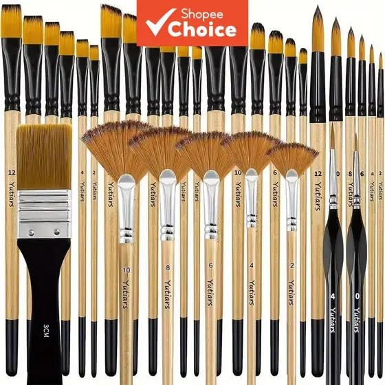 32 peças conjunto de pincéis de tinta a óleo artística para pintura acrílica, tela, tinta a óleo, especial para pintura