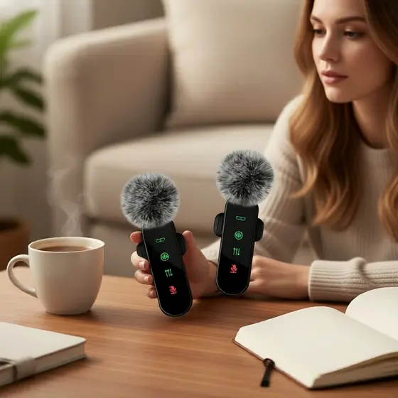 Microfone de lapela sem fio, microfone plug-and-play com cancelamento de ruído, ideal para gravação de vídeo e