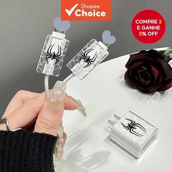 Novo Conjunto de 3 Peças: Estojo Protetor para Carregador de 20W e 18W, Carregador Rápido e Cabo de Dados.
