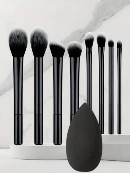 Conjunto De Pincéis De Maquiagem Para Iniciantes , 8 Peças , Ultramacios Blush E Sombra , Kit Completo Faciais