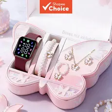 Tendência De Verão Doce Relógio Digital Joias 5 Peças Conjunto Fofo Para Meninas E Presente Feminino