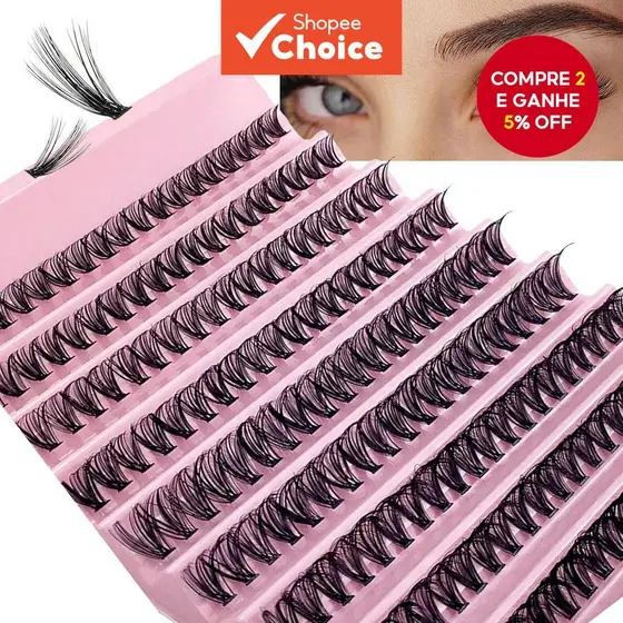 Cílios Postiços com Efeito 3D e Aparência Natural, Leves e Esvoaçantes, Livres de Crueldade, 40 Cílios em 10 Fileiras