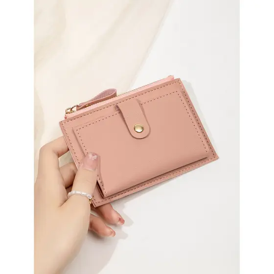 Novo Portfólio Slim MIYIN com Fecho de Fivela, Porta-cartões RFID, Bolsinho com Zíper e Bolsa Compacta.