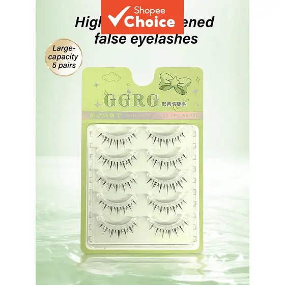 5 Pares De Cílios Inferiores GGRG Devil : 3D 4-7 Mm De Comprimento Misto Com Hastes Transparentes