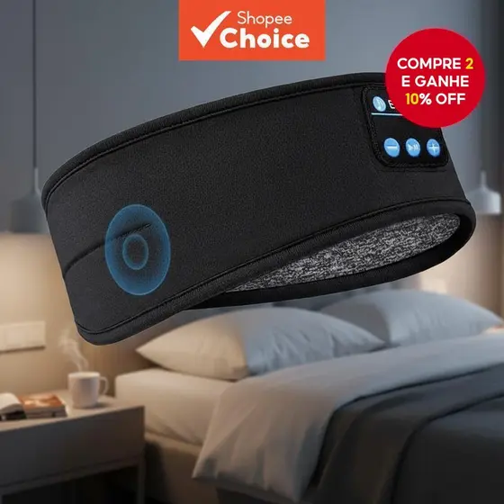 Faixa de Cabeça Bluetooth Sem Fio com Alto-falante, Fone de Ouvido para Dormir, Máscara de Olhos com Música Integrada