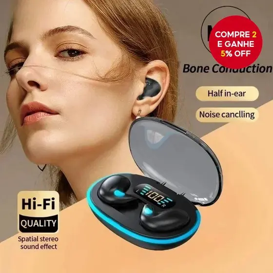 X55 Fones De Ouvido Sem Fio Mini Bluetooth Estéreo Escondido Alta Fidelidade Jogo Música Sono Redução Ruído Qualidade Co