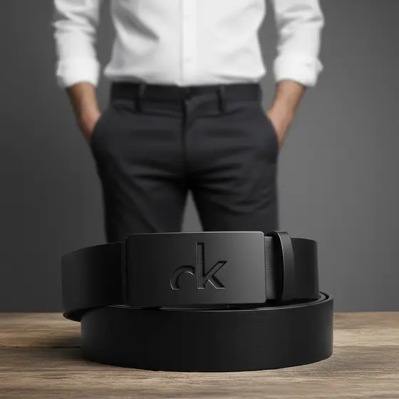 CKiruv Cinto Masculino de Couro Legítimo com Fivela de Liga de Zinco Ajustável para Negócios e Casual, Uso Formal