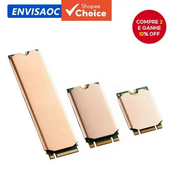 M . 2 NVME 2280 SSD Dissipador De Calor Radiador De Cobre Unidades De Estado Sólido Roteador Cooler Para Laptop
