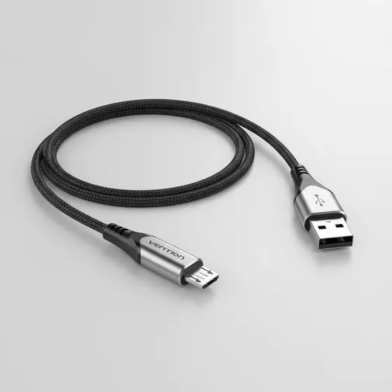 Cabo USB Micro Vention Nylon Trançado 3A Carregamento Rápido e Sincronização para Dispositivos Micro USB